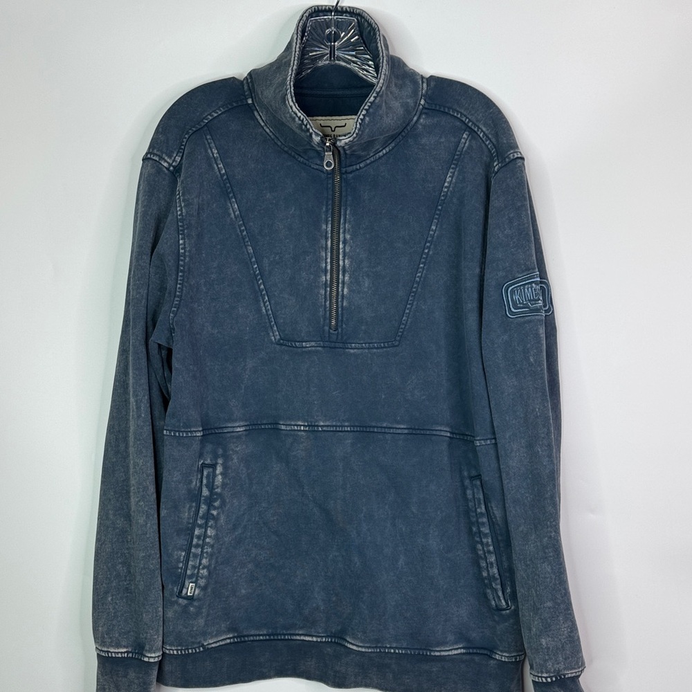 Kimes Ranch Blue Yoakam Quarter Zip Pullover Sweatshirt Large